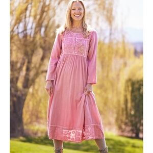 April Cornell Pink Long Sleeve Dress